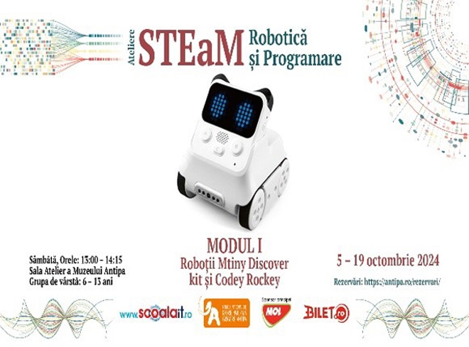 Ateliere STEaM de Robotică și Programare, la Muzeul Antipa