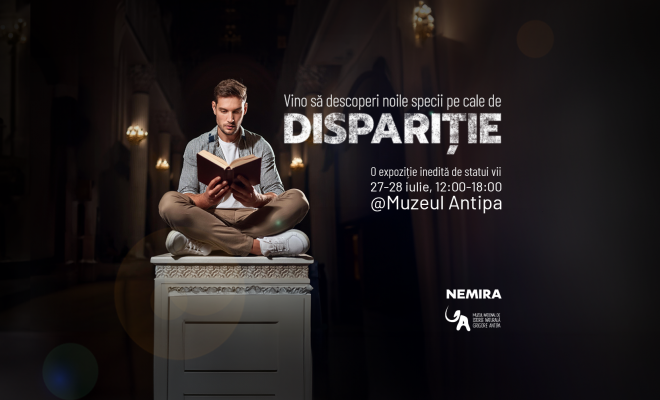 Muzeul Antipa | Expoziția temporară de statui vii „Cititorul – O nouă specie pe cale de dispariție”