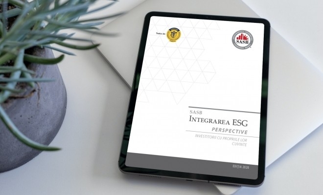 Documentul „Perspectivele de integrare ESG”, elaborat de SASB, disponibil în limba română