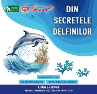 Sâmbătă, 23 noiembrie, atelier de pictură la Muzeul Antipa – „Din secretele delfinilor”