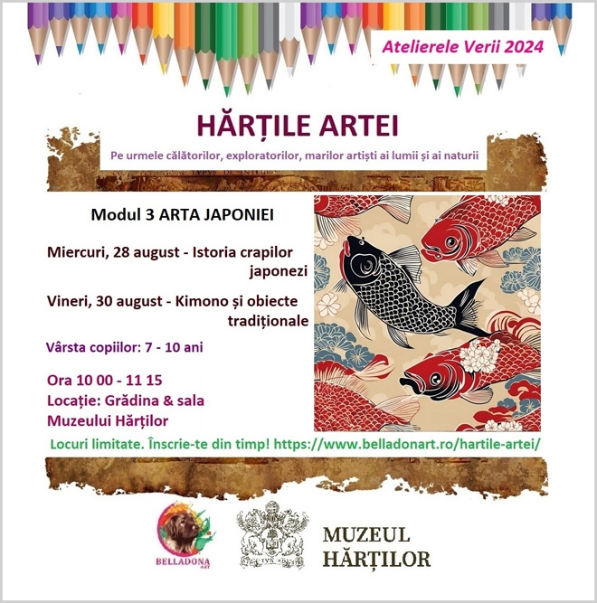 Program educațional pentru copii Hărțile Artei: Atelierele verii 2024 – Arta Japoniei